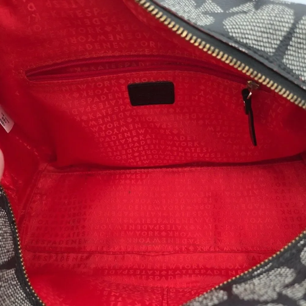 Kate Spade Kaleigh Ace of Spades Canvas Satchel Bag with Dust Bag